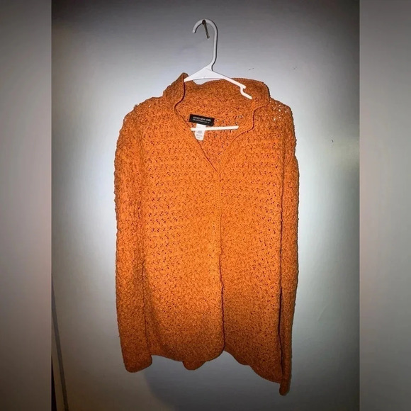Jones‎ New York  women’s orange crochet turtleneck sweater vintage size 2X - Picture 1 of 3